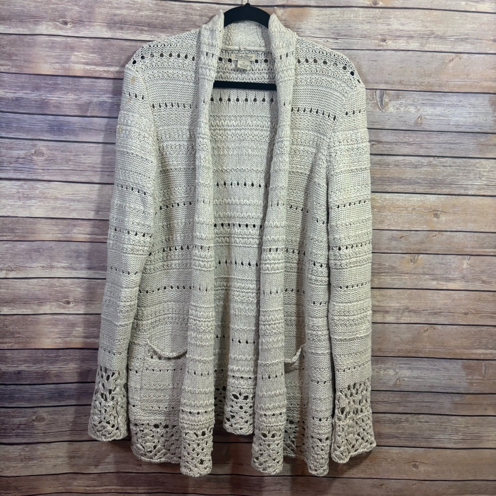 Lucky Brand Knit Cardigan Size XL Women's Ivory
